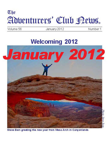 January 2012 Adventurers Club News Cover